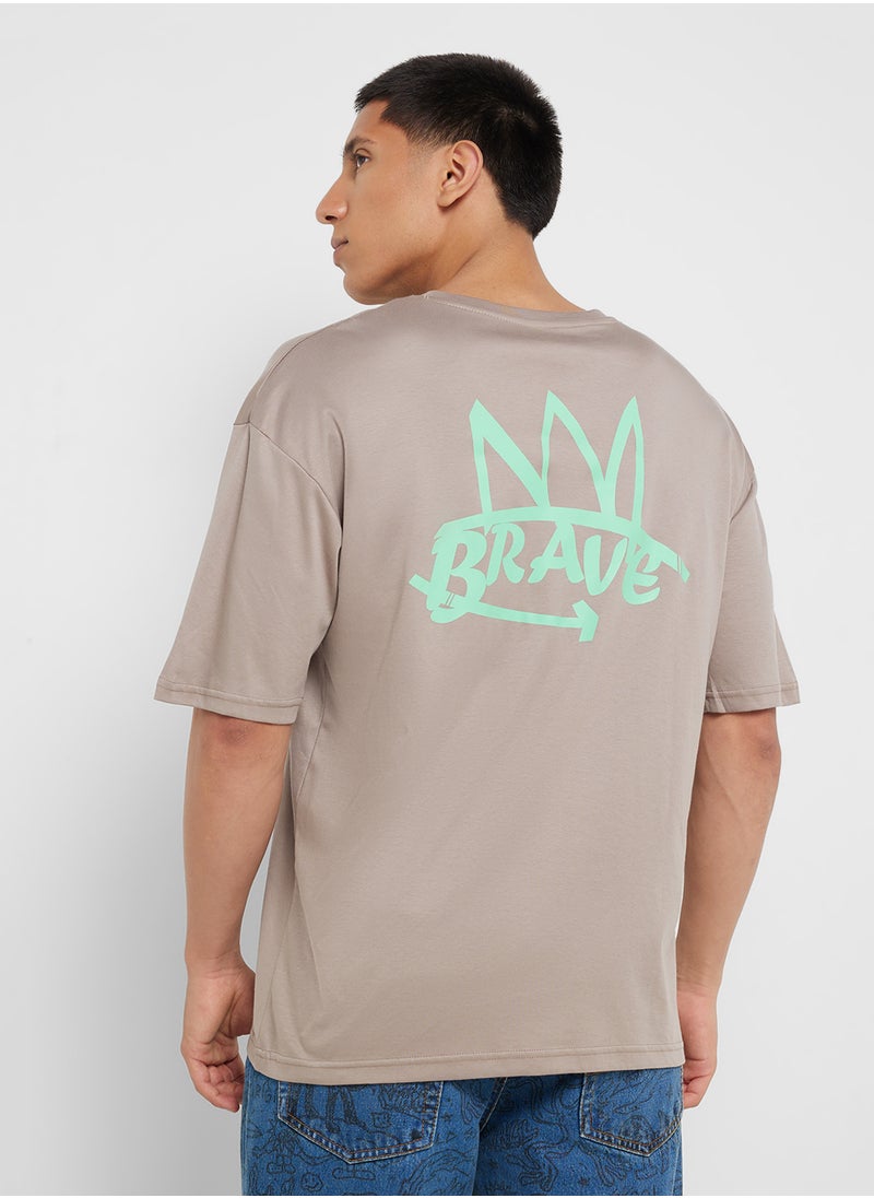 Seventy Five - Graphic Print Oversized T-Shirt - Image 1