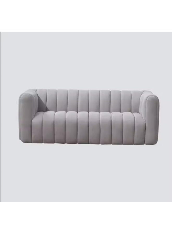 Zayn comforts Fashionable Pumpkin Sofa â€“ Comfortable One-Piece Fabric Couch for Contemporary Interiors (Light Grey) - Image 1