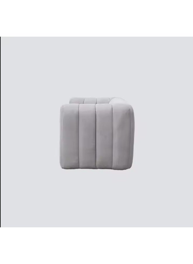 Zayn comforts Fashionable Pumpkin Sofa â€“ Comfortable One-Piece Fabric Couch for Contemporary Interiors (Light Grey) - Image 3