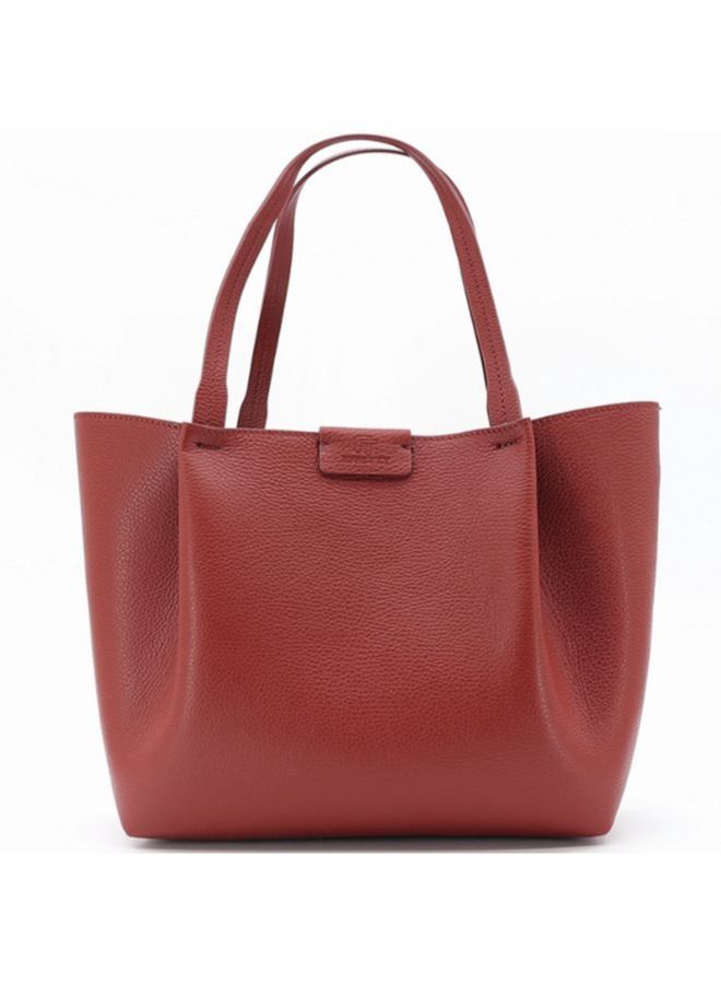 Effetty Made in Italy leather bag with Shoulder Strap for women, With Small Bag Inside, Made of genuine leather for Party, Casual And Professional Use, Red - Image 2
