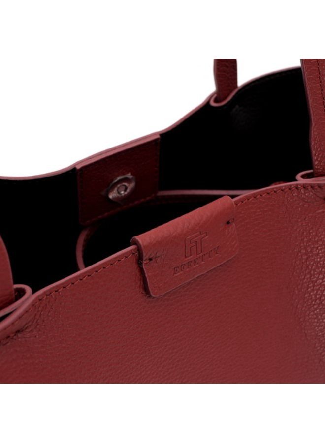 Effetty Made in Italy leather bag with Shoulder Strap for women, With Small Bag Inside, Made of genuine leather for Party, Casual And Professional Use, Red - Image 4