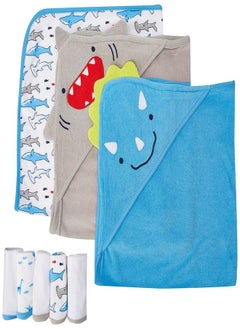 Simple Joys by Carter's Unisex Babies' 8-Piece Towel and Washcloth Set, Shark/Dinosaur, One Size - pzsku/Z317575987A5A17B4F9CBZ/45/_/1673957698/106163da-8559-4812-a9fa-6268b9e8b5ac