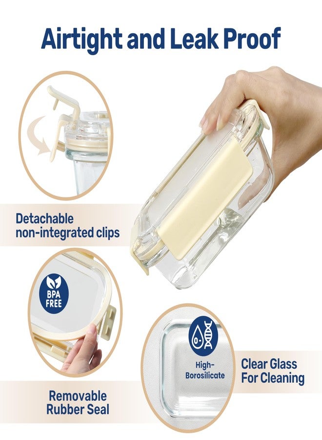 حاويات تخزين طعام YSSOA متعددة درجات الحرارة، حاويات زجاجية لتحضير الوجبات مع أغطية، خالية من مادة BPA، علب غداء زجاجية، آمنة للاستخدام في الميكروويف والفرن وغسالة الصحون، خالية من مادة BPA، مثالية للغداء وتحضير الوجبات وبقايا الطعام، عبوة من 4 قطع - Image 3