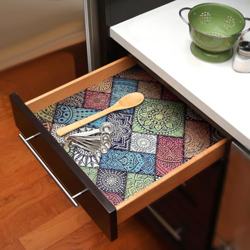 Quttisay Drawer and Shelf Liner for Kitchen Cabinets Non-Adhesive Drawer Liner,Non Slip Waterproof Cabinet Liner,Easy to Clean Strong Grip Kitchen Liner for Cupboard,Dresser,Shelves (12In x 10FT) - Image 3