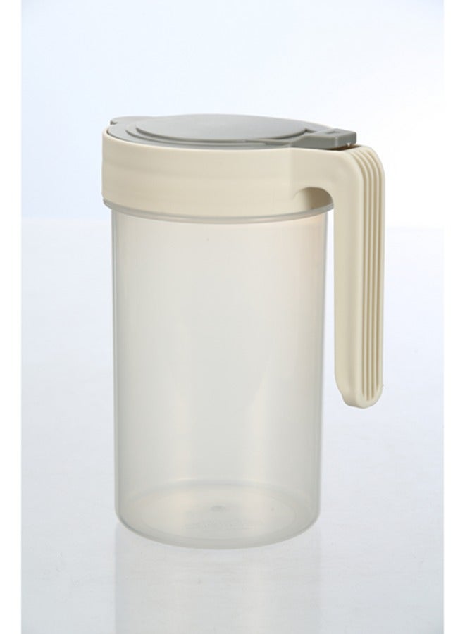 فيلي إبريق بلاستيكي متين بغطاء باللونين البيج والأبيض سعة 1200 مل - Image 1