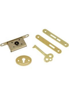 Teclican Golden Mini Box Locks Mortise Locks Wooden Box Locks Jewelry Box Lock Golden Keyhole Locks Furniture Locks with Keys Mounting Screws Pack of 2  - Image 2