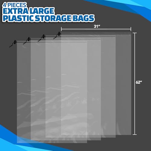 Besti Luggage Covers Set of 4 Dustproof Suitcase Covers Durable PE Storage Bags 31 x 62 Inch Drawstring Luggage Protector - Image 2
