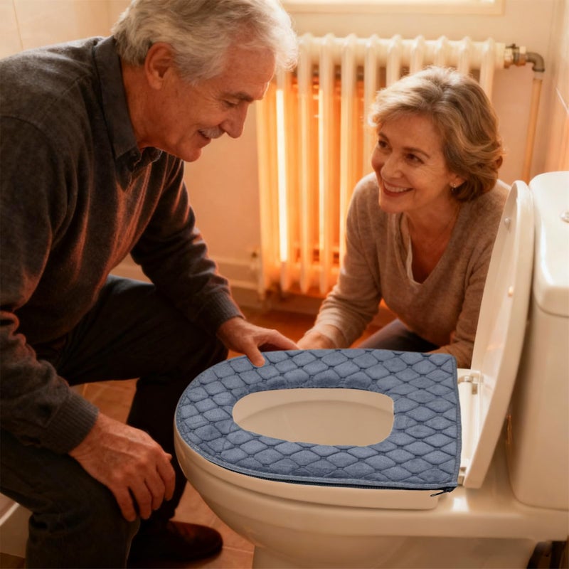 Gray Toilet Seat Warmer with 5 Adjustable Heating Levels Timer and Safety Plug - Image 5