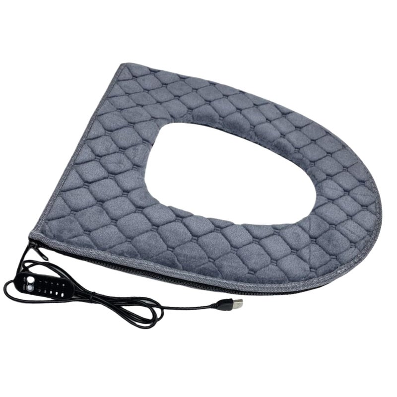 Gray Toilet Seat Warmer with 5 Adjustable Heating Levels Timer and Safety Plug - Image 2