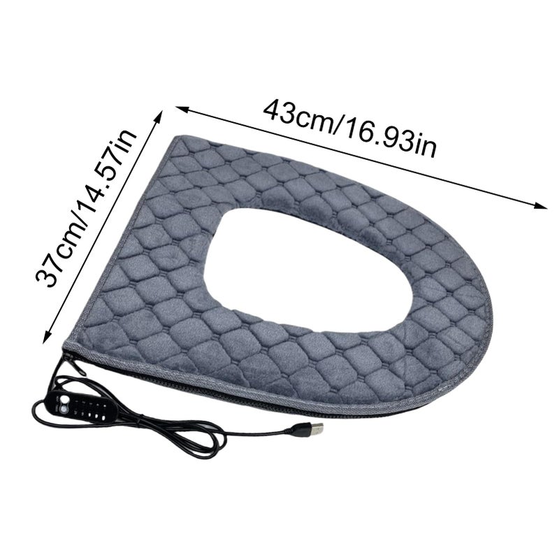 Gray Toilet Seat Warmer with 5 Adjustable Heating Levels Timer and Safety Plug - Image 3