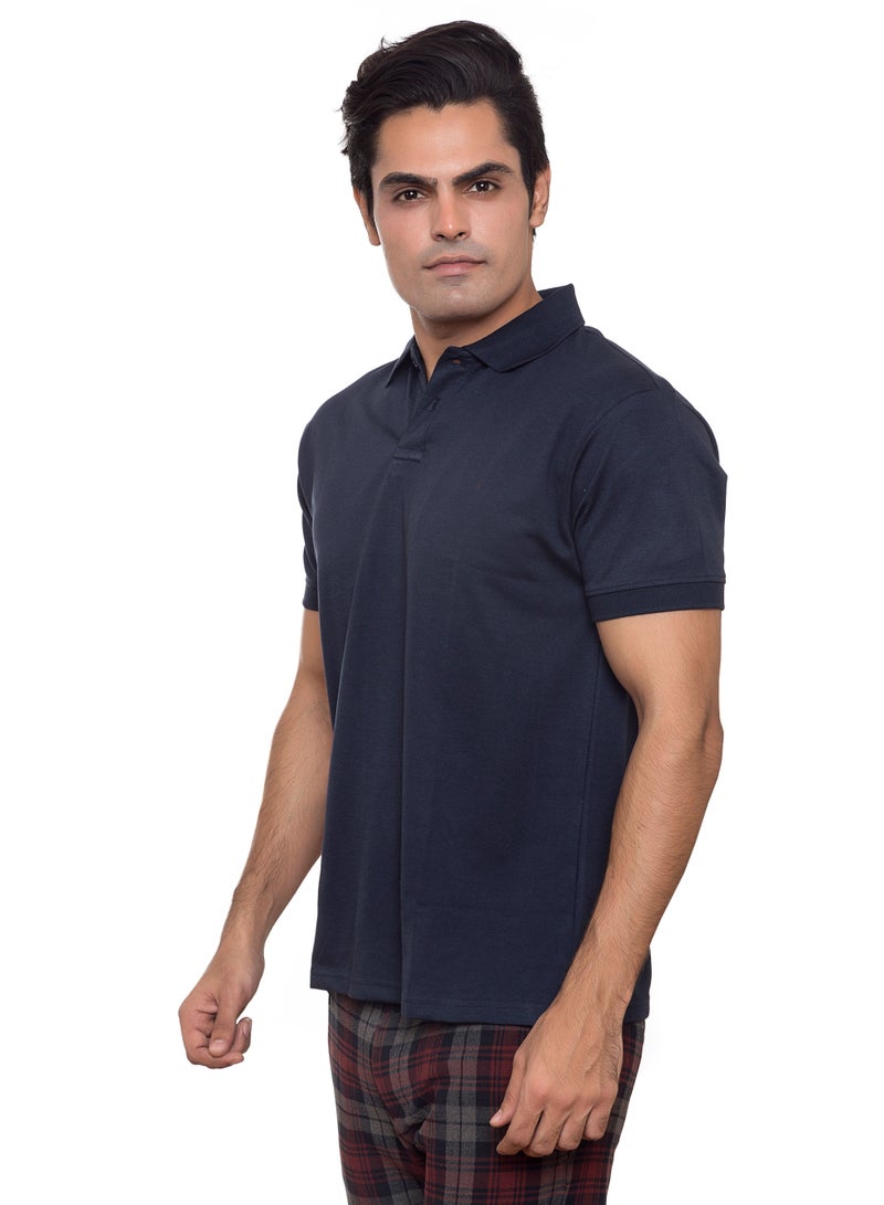 SANTHOME Basic Dry n Cool Cotton Polyester Blend Shirt Collared Neck Polo for Men  - Image 3