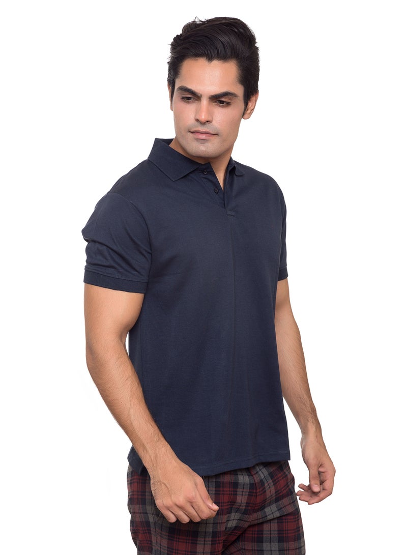 SANTHOME Basic Dry n Cool Cotton Polyester Blend Shirt Collared Neck Polo for Men  - Image 2