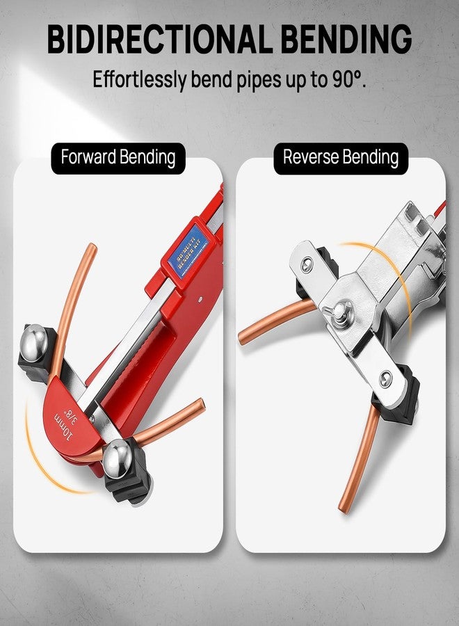 TURBRO Pipe Bender Kit with Reverse Bending Attachment, Fits 1/4 to 7/8-Inch Soft Copper, Aluminum, and Thin-Walled Steel Tubing, for HVAC, Hydraulic, Automotive, and Plumbing Systems, CT-999RF - Image 2