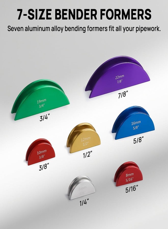 TURBRO Pipe Bender Kit with Reverse Bending Attachment, Fits 1/4 to 7/8-Inch Soft Copper, Aluminum, and Thin-Walled Steel Tubing, for HVAC, Hydraulic, Automotive, and Plumbing Systems, CT-999RF - Image 3