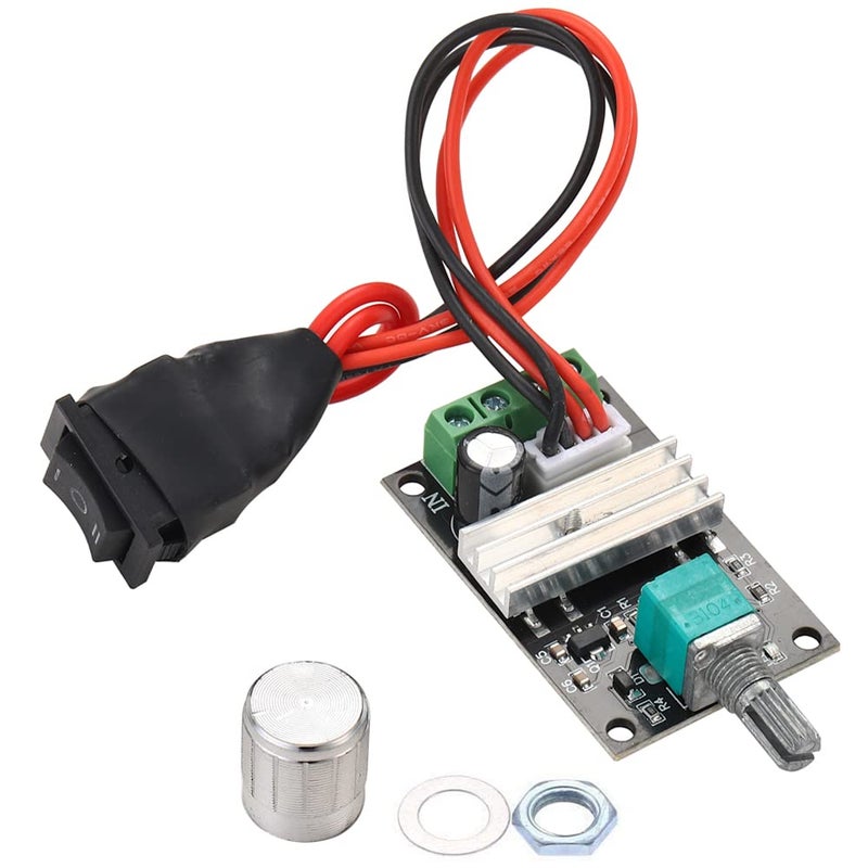 Greluma جريلوما قطعة واحدة، مفتاح تشغيل محرك قابل للتعديل والعكس بجهد 6V 12V 24V 3A 80W، تحكم في سرعة محرك DC (PWM) - Image 5