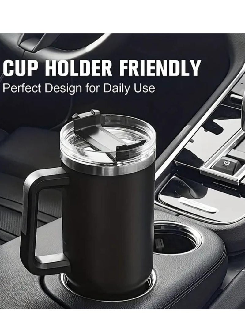 Liying 40 oz S.Tumbler with Handle and Straw - Cold-11h u0026 Hot-7H, Insulated Cup Travel Tumbler with Flip Lid, Protective Boot, Carrying Case, Stainless Steel Tumbler Water Bottle (Blue) #4 - Image 3