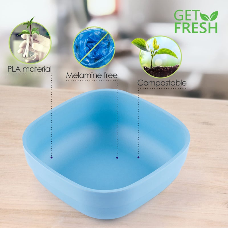 GET FRESH PLA Kids Bowls Set â€“ 4-Pack Melamine-Free Cereal Bowls for Kids and Toddlers â€“ Microwave Safe Stackable BPA-Free PLA Childrens Dinnerware Snack Bowls â€“ Reusable Kids Dishes for Daily Use - Image 5
