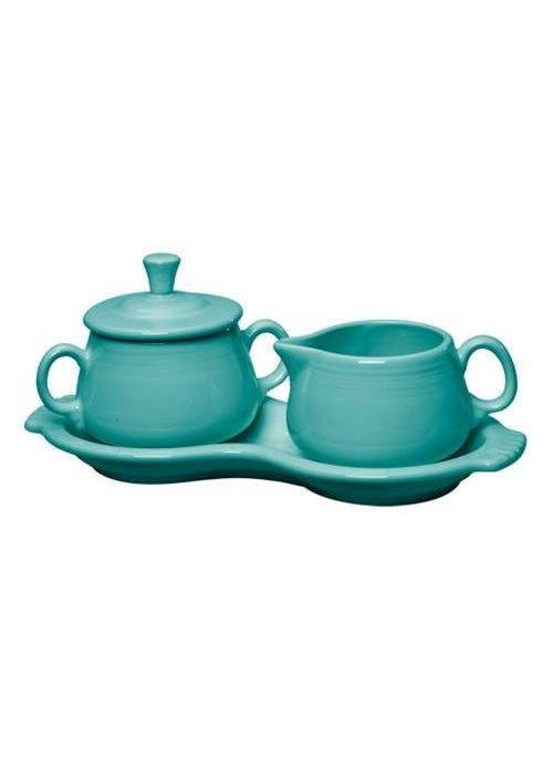FIESTA 3 Piece Fiesta Sugar  Creamer Set Color Turquoise 