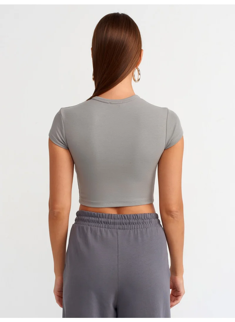 ديلفين 30936 Body-Smooth Crop Top-Grey