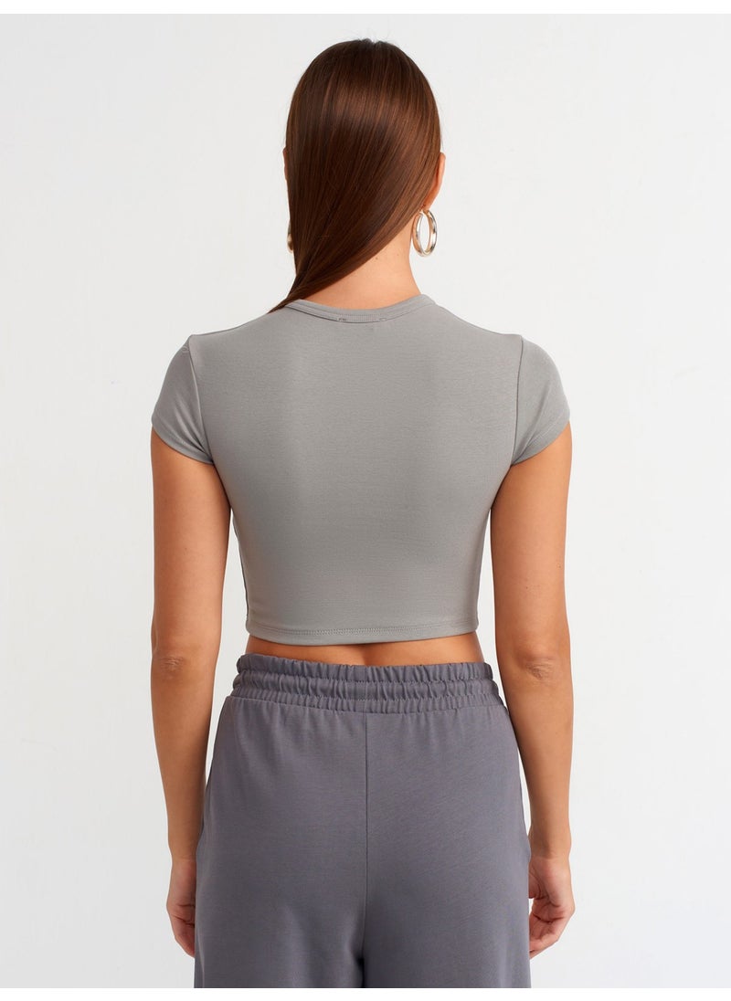 Dilvin 30936 Body-Smooth Crop Top-Grey  - Image 2