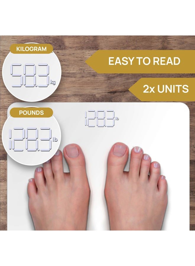 INEVIFIT ميزان الحمام، ميزان رقمي دقيق للغاية لقياس الوزن حتى 400 رطل. يشمل البطاريات - Image 2