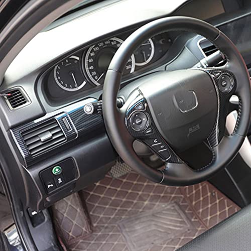 SZFKACCESS for Honda Accord 2013 2014 2015 2016 2017 Carbon Fiber Color Front Air Condition A/C Outlet Frame Cover Trim 4pcs - Image 5