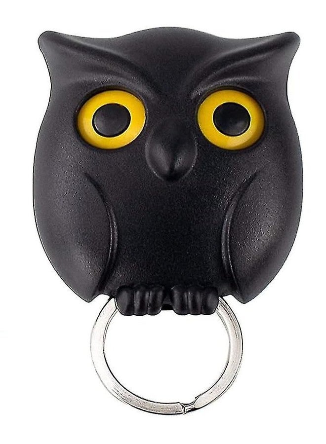 ASBK Magnetic Owl Key Holder Set, Cute Night Owl Keyring with Automatic Open Close Eyes, Black and White (Black) - Image 1