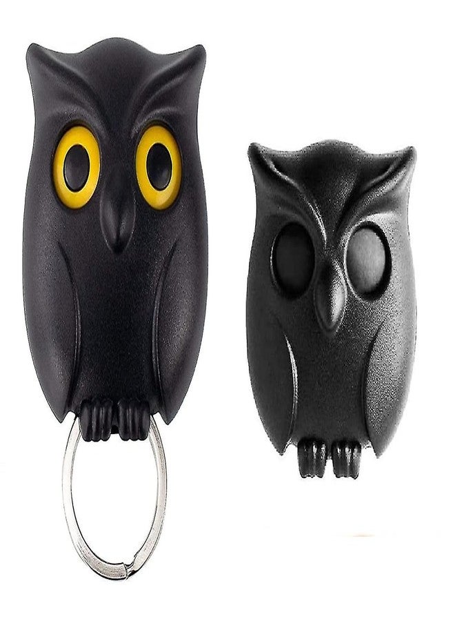 ASBK Magnetic Owl Key Holder Set, Cute Night Owl Keyring with Automatic Open Close Eyes, Black and White (Black) - Image 2