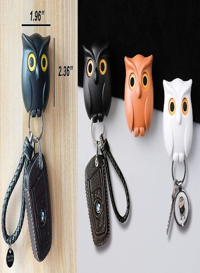 ASBK Magnetic Owl Key Holder Set, Cute Night Owl Keyring with Automatic Open Close Eyes, Black and White (Black) - Image 5