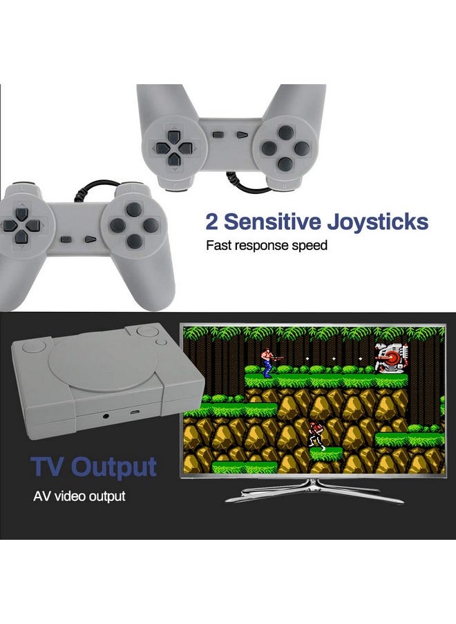Welltop Playstation Classic 8 Bit Ps1 Retro Video Game Console, Mini Video Games Consoles, Built In 851 Games With 2 Gamepads, Support Av Out Family Tv Retro Games Controller, Grey  - Image 3