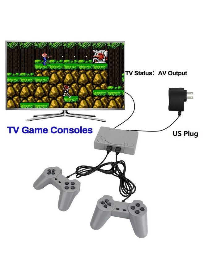 Welltop Playstation Classic 8 Bit Ps1 Retro Video Game Console, Mini Video Games Consoles, Built In 851 Games With 2 Gamepads, Support Av Out Family Tv Retro Games Controller, Grey  - Image 5