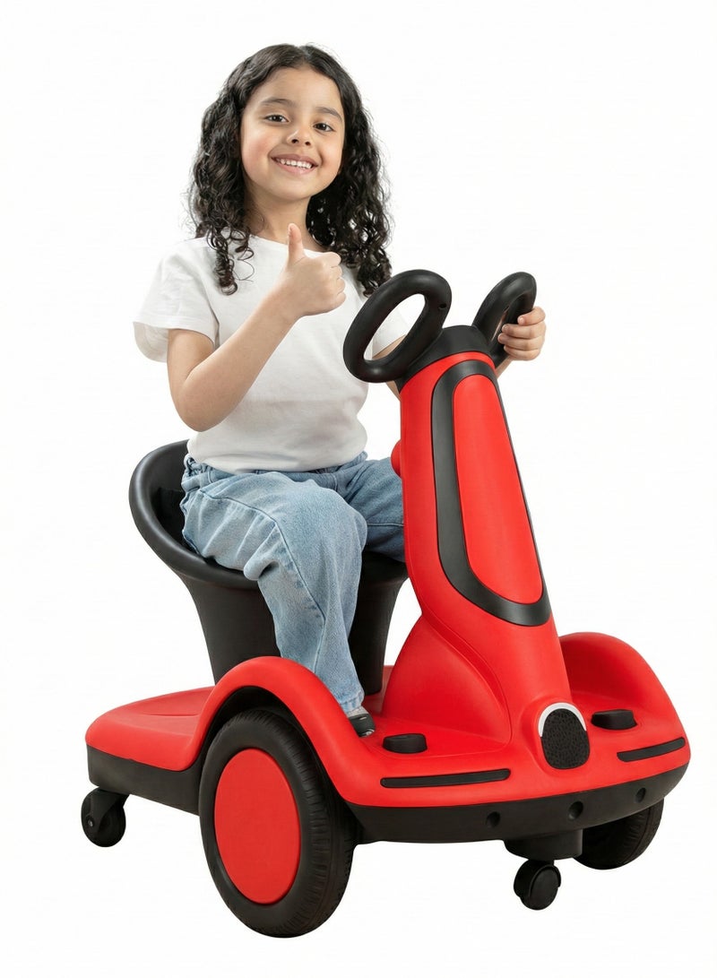Smart electric scooter for kids 6V, upgraded edition with remote control, 360-degree rotation, music, LED lights, and a comfortable seat - Image 2