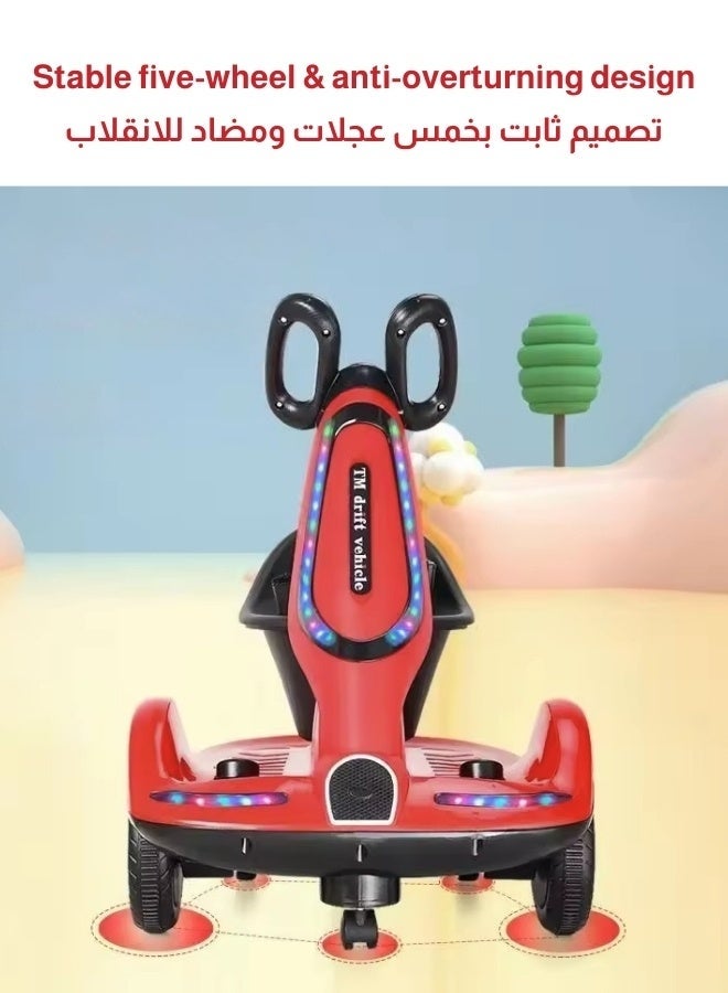 سكوتر كهربائي ذكي للأطفال 6V بإصدار مطوّر مع ريموت تحكم عن بعد، دوران 360 درجة، موسيقى وأضواء LED ومقعد مريح - Image 4