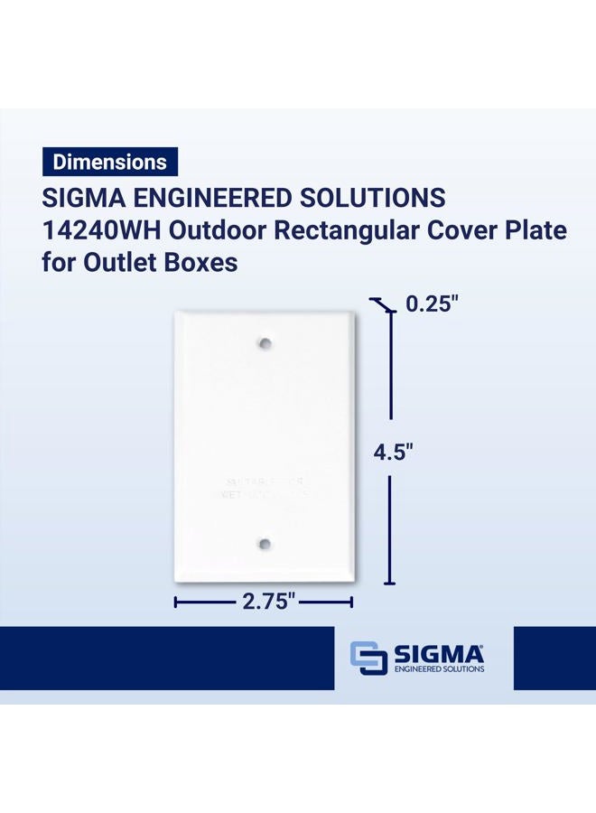 Sigma Engineered Solutions Sigma Electric, White 14240WH 1-Gang Rectangular Stamped Cover - Image 2