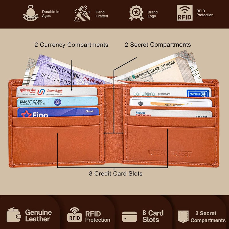 URBANFOREST محفظة جلدية بني جورج للرجال - Image 3