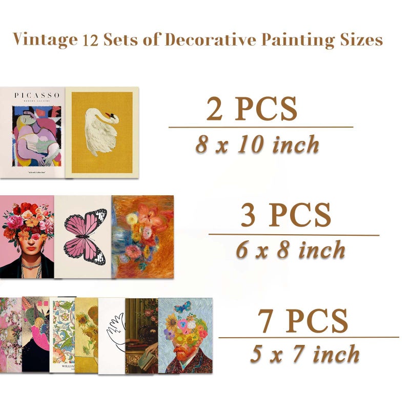 SHEWANT ART Eclectic Wall Art Decor, Colorful Eclectic Wall Art Prints, Colorful Posters for Living Room Aesthetic, Artsy Funky Posters, Girly Gallery Picture Set, Dorm Gallery Maximalist Home Decor, Unframed - Image 4