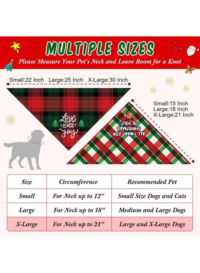 Sanwuta 5 Pcs Winter Dog Bandanas Funny Plaid Dog Triangle Scarf Bibs with Sayings Reversible Adjustable Holiday Puppy Kerchief Washable Pet Costume Accessory for Small Medium Large(Vivid,XL) - Image 4
