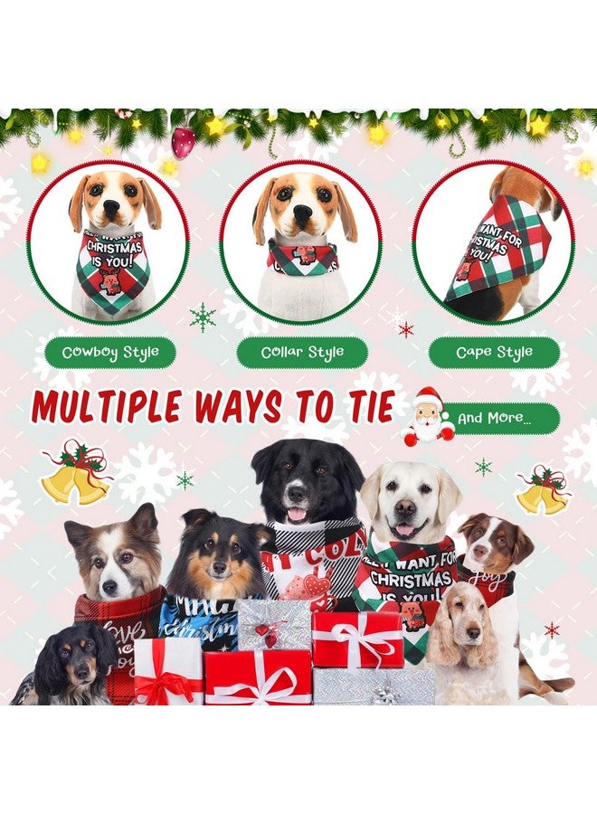 Sanwuta 5 Pcs Winter Dog Bandanas Funny Plaid Dog Triangle Scarf Bibs with Sayings Reversible Adjustable Holiday Puppy Kerchief Washable Pet Costume Accessory for Small Medium Large(Vivid,XL) - Image 5