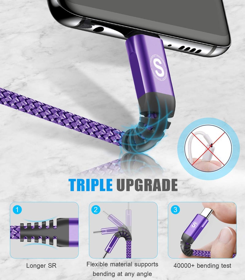 sweguard USB Type C Charger Cable [2-Pack,10ft+10ft] iPhone 15 Charger Nylon Braided USB Cord for iPhone 15 Pro Max Samsung Galaxy S23 S22 S21 S20 S10 S9 S8+ Note 20 Flip A53 A54 Pixel LG Moto PS5 - Image 5