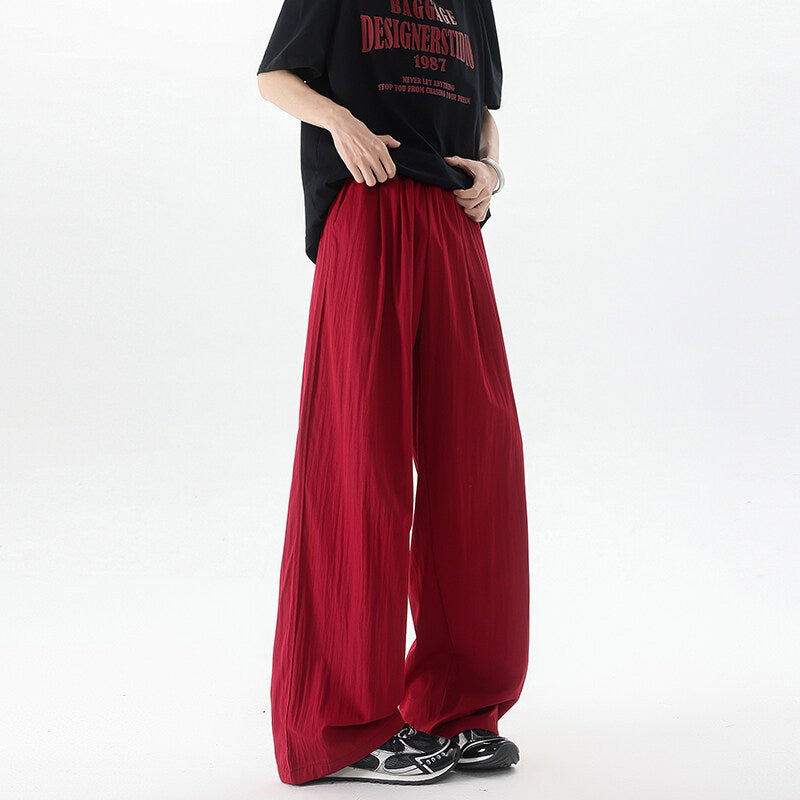 8Xl-M Dopamine Ice Silk Drape Lazy Yamamoto Pants Men'S Summer Floor-Length Wide-Leg Casual Pants Kz051P30 - Image 1