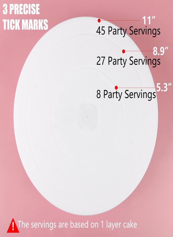 Teqooza Cake Stand Holder, 11 Inch Rotating Cake Turntable, Turns Smoothly Revolving Baking Supplies Cake Turntable for Baking Cupcake Cookie Muffin, White - Image 4
