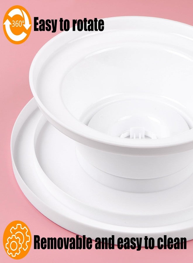 Teqooza Cake Stand Holder, 11 Inch Rotating Cake Turntable, Turns Smoothly Revolving Baking Supplies Cake Turntable for Baking Cupcake Cookie Muffin, White - Image 3