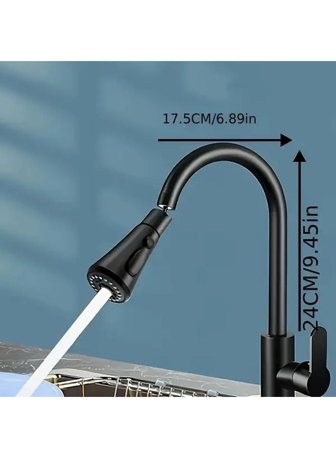 Matte Black Gooseneck Kitchen Faucet with Pull Down Sprayer Single Handle Modern Design - Image 4