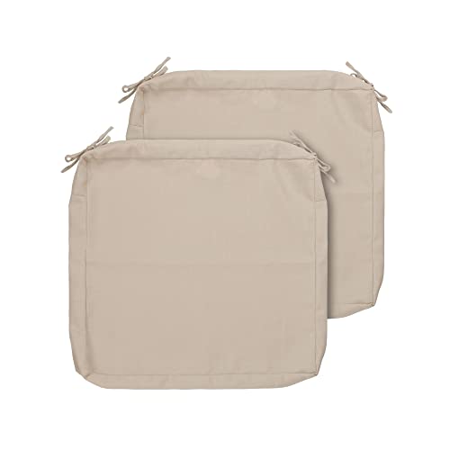 FUNHOME Outdoor Cushion Covers 24 x 24 x 4 inch,Set of 2,Replacement Square Seat Cushion Cover for Patio Furniture Chair,Water Resistant,Fade-Resistant Slipcover Only,No Insert(Antique Beige) - Image 1