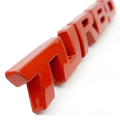 OAN 3D Turbo Premium Car Side Fender Rear Trunk Emblem Alloy Badge Decals Sticker for All Cars Trucks SUV (Red) - Image 2
