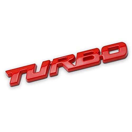 OAN 3D Turbo Premium Car Side Fender Rear Trunk Emblem Alloy Badge Decals Sticker for All Cars Trucks SUV (Red) - Image 5