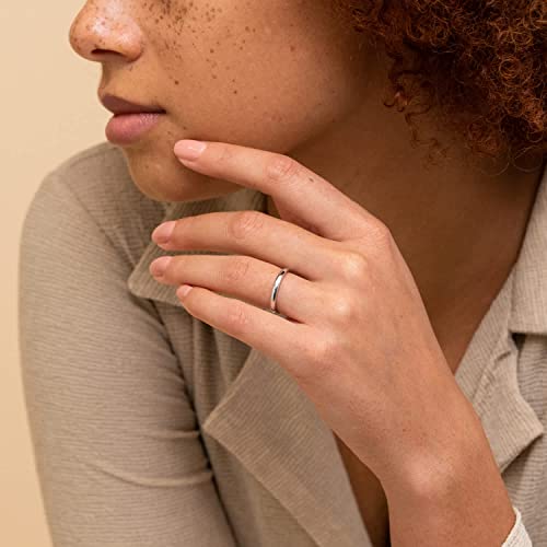 MILACOLATO 925 Sterling Silver Ring for Women Men High Polished Plain Stackable Thumb Rings Tarnish Resistant Wedding Band Ring Comfort Fit Size 7, 2mm Ring - Image 2