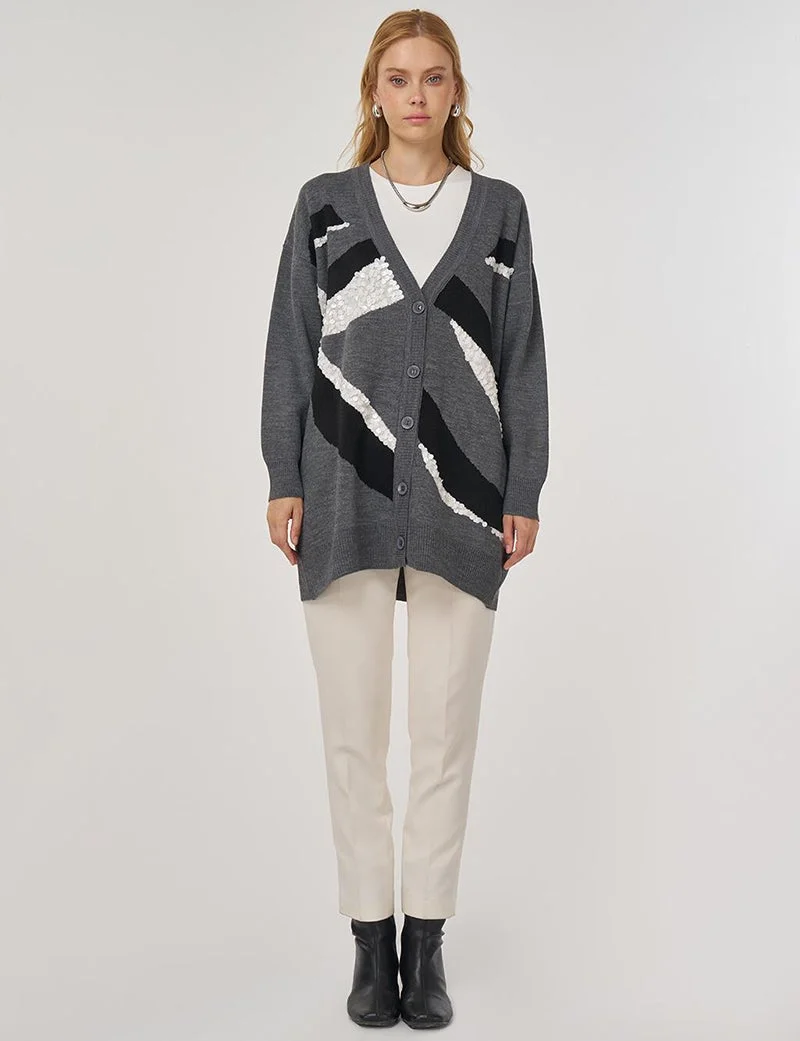 كايرا تونيك قطن بألوان متباينة باللون الأبيض الناصع