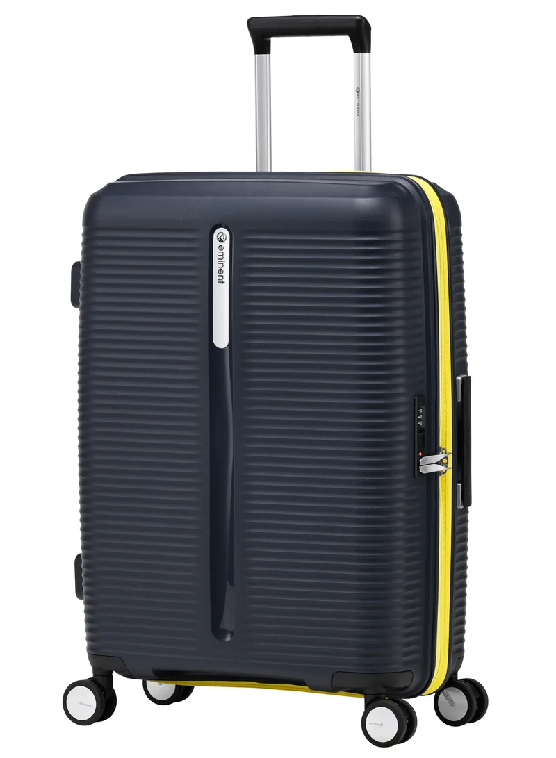 eminent Hard Case Checked Luggage Bag 24-inch Unisex PP Luggage Trolley Expandable 4 Double Spinner Medium Travel Suitcase with TSA Lock and Safe Zippers, B0013, Mood Indigo