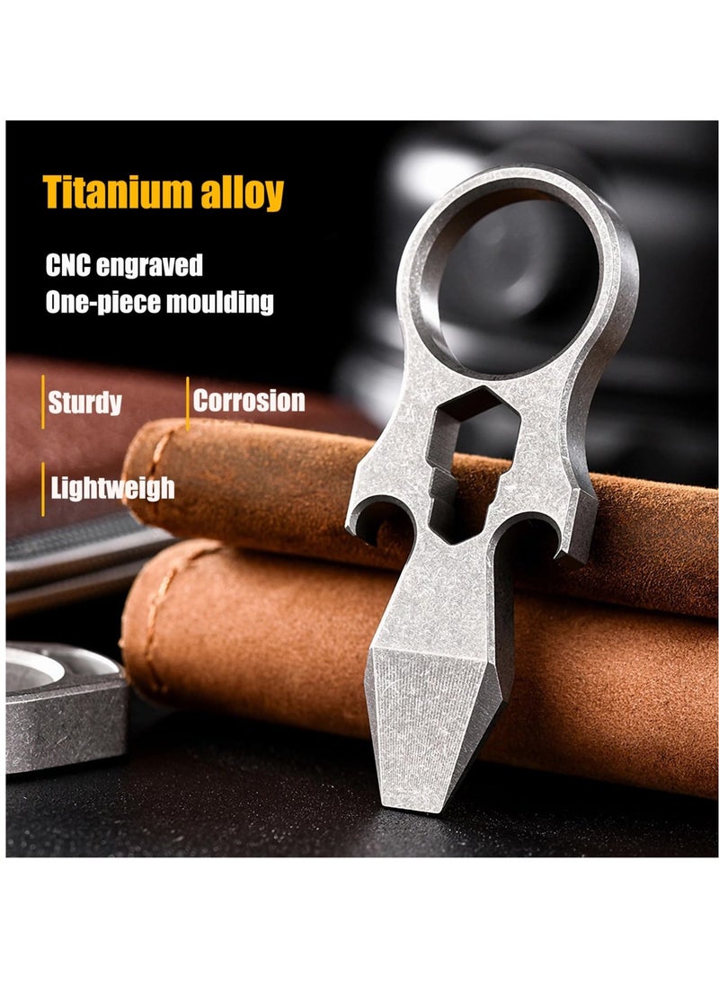Excefore - Multipurpose Titanium Keychain Tool, Pocket Pry Bar, Pry Tools, Wrench Bottle Opener, Suitable for Everyday Carry EDC Crowbar - Image 1